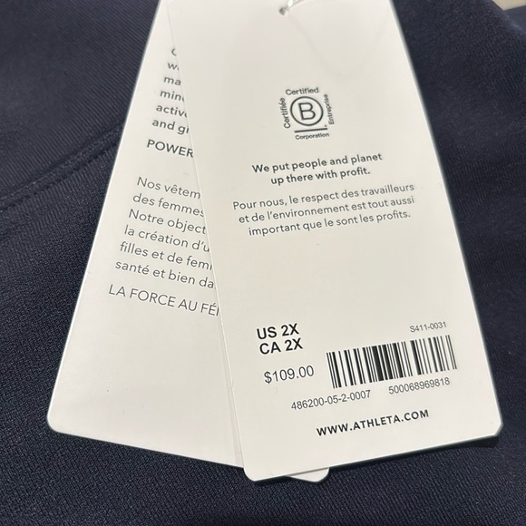 NWT Athleta Altitude Navy Tight in Polartec Power Stretch Size 2X - Picture 10 of 11